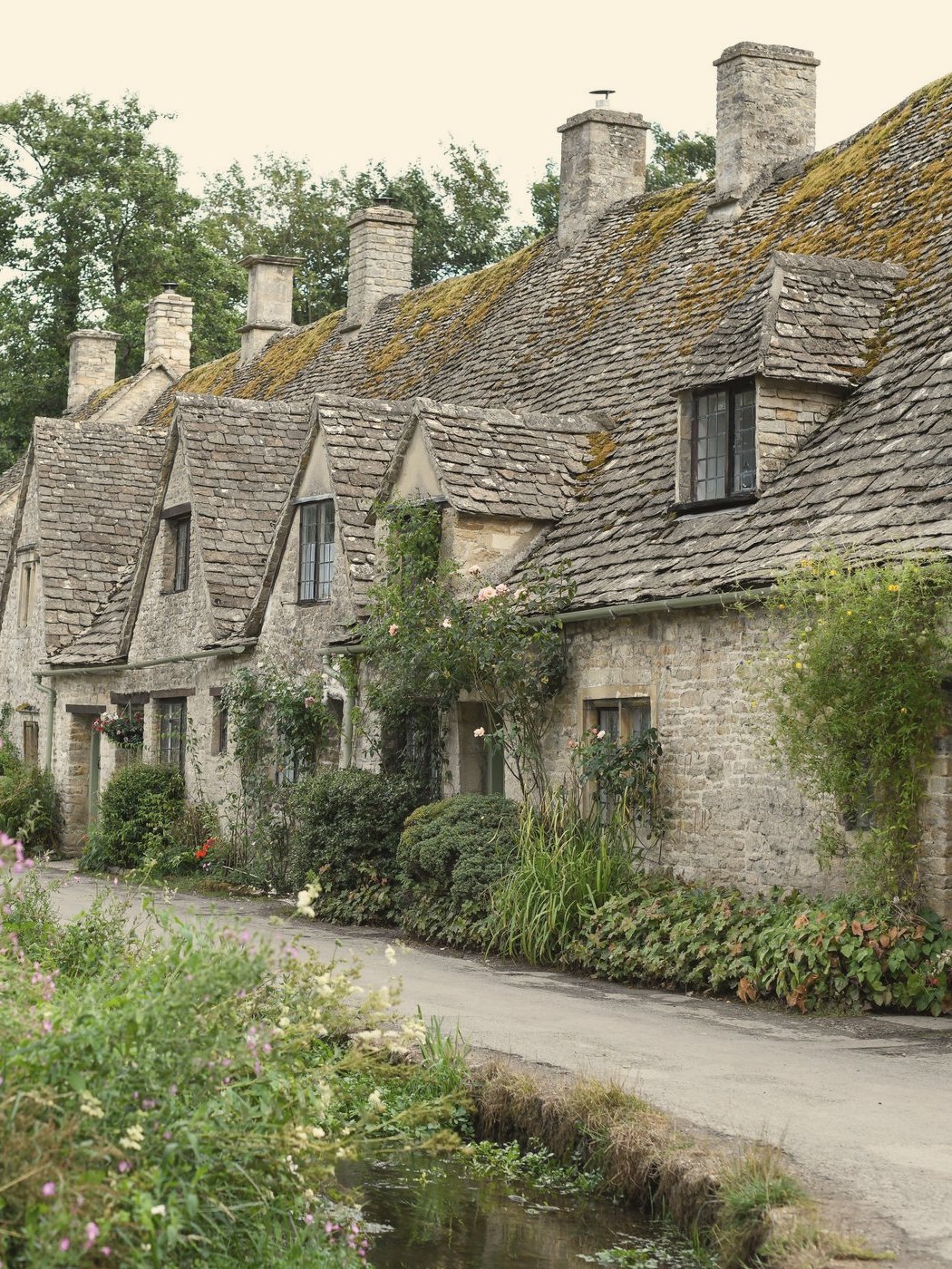 A row of listed stone cottages